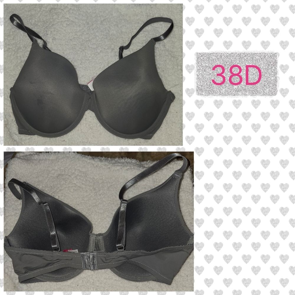 ❤️ Gray Women's Bra Sz 38D